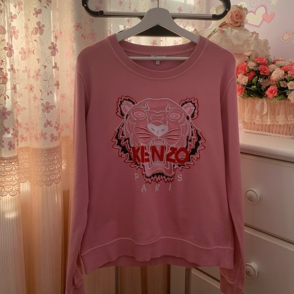 Kenzo Pink Cotton Bleached Tiger Fitted Sweatshirt - Picture 2 of 6